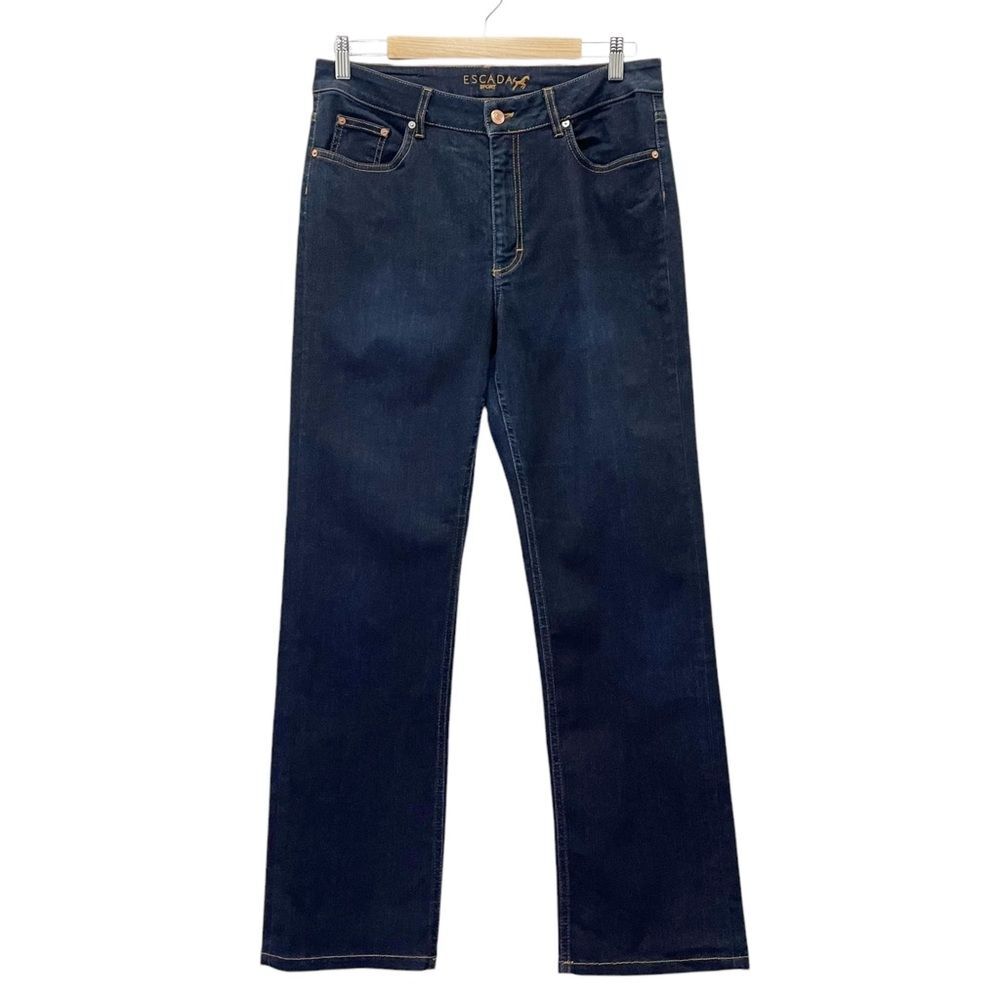 Escada Sport Straight Leg Jeans Dark Rinse Wash Size EU 42 | US 14 Designer Luxe